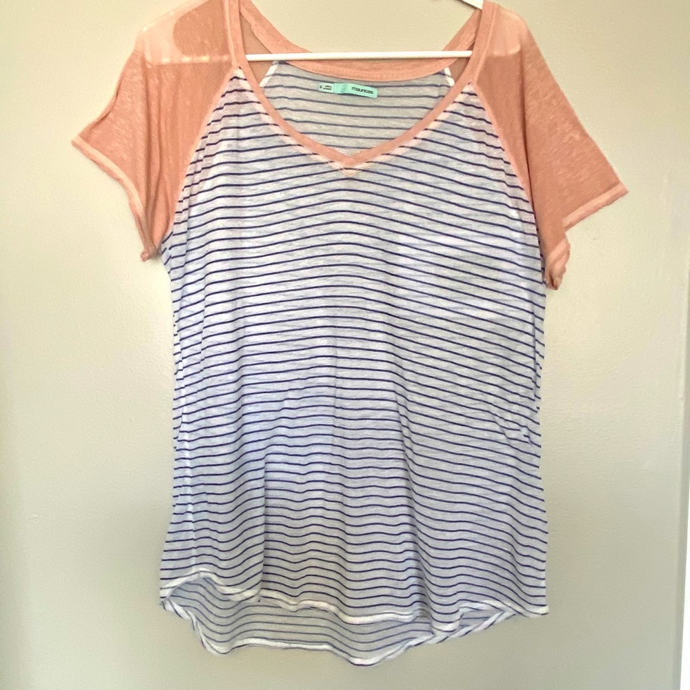 Cute tee from Maurice’s - sheer rose, blue, white